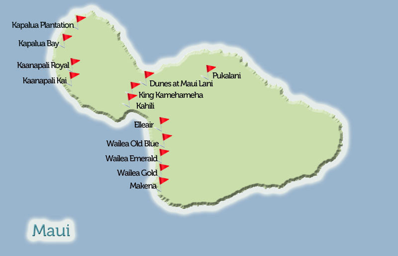 Maui Golf Courses Map View